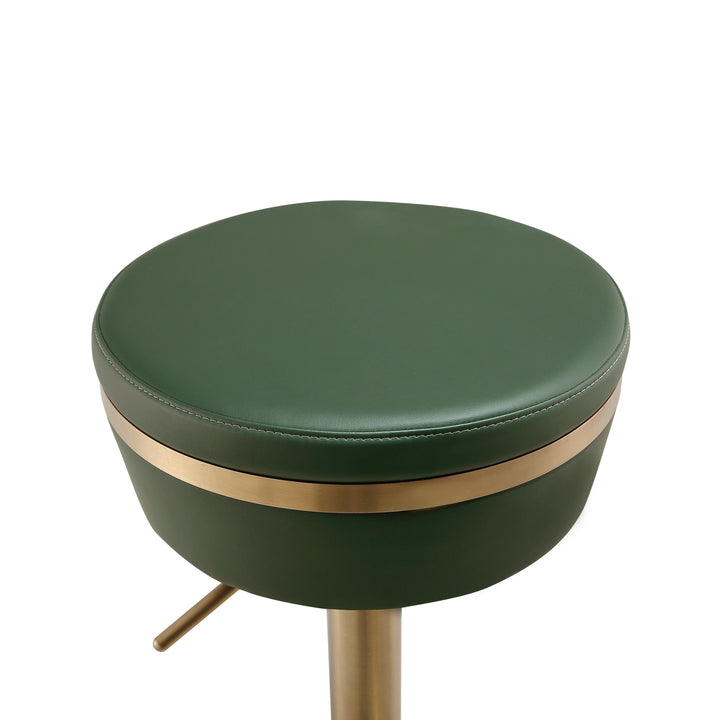 TOV Furniture Astro Malachite Green and Gold Adjustable Stool OTTOMANS, POUFS, + STOOLS