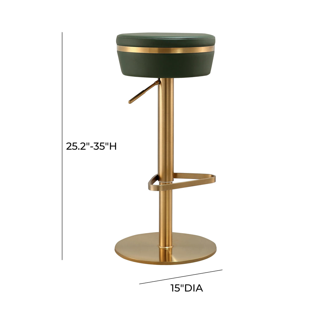 TOV Furniture Astro Malachite Green and Gold Adjustable Stool OTTOMANS, POUFS, + STOOLS
