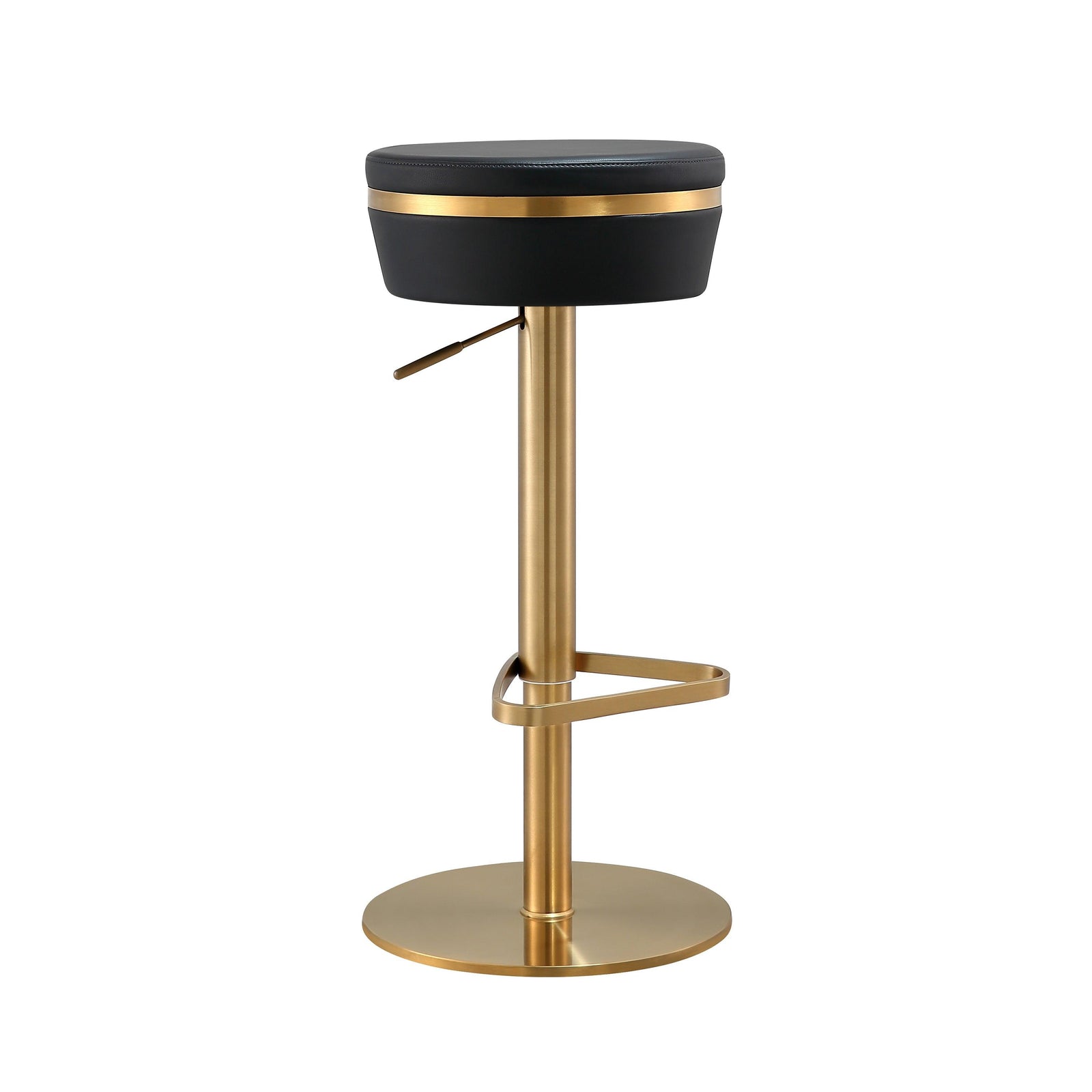 TOV Furniture Astro Black and Gold Adjustable Stool OTTOMANS, POUFS, + STOOLS