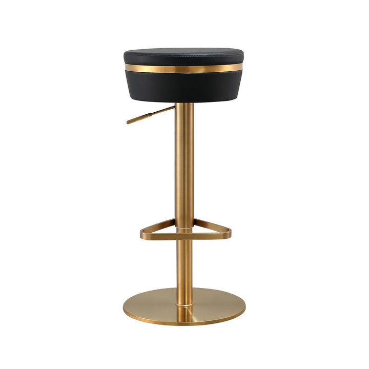 TOV Furniture Astro Black and Gold Adjustable Stool OTTOMANS, POUFS, + STOOLS