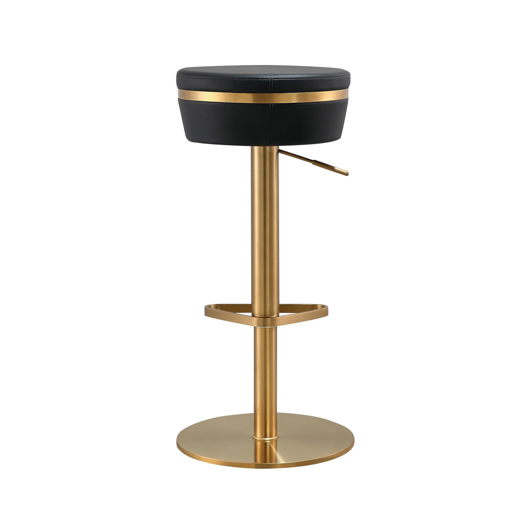 TOV Furniture Astro Black and Gold Adjustable Stool OTTOMANS, POUFS, + STOOLS