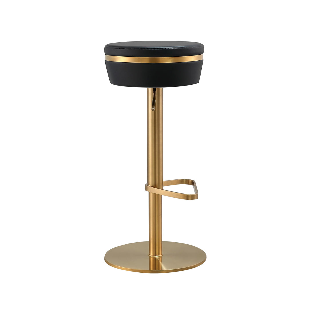 TOV Furniture Astro Black and Gold Adjustable Stool OTTOMANS, POUFS, + STOOLS