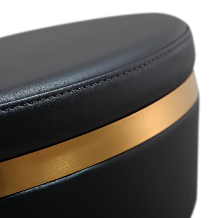 TOV Furniture Astro Black and Gold Adjustable Stool OTTOMANS, POUFS, + STOOLS