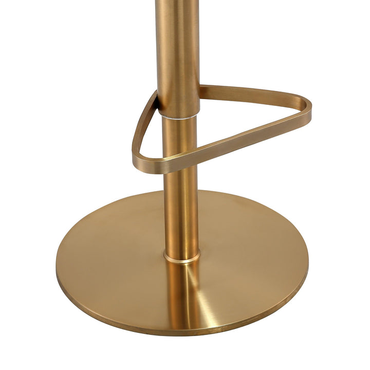 TOV Furniture Astro White and Gold Adjustable Stool OTTOMANS, POUFS, + STOOLS