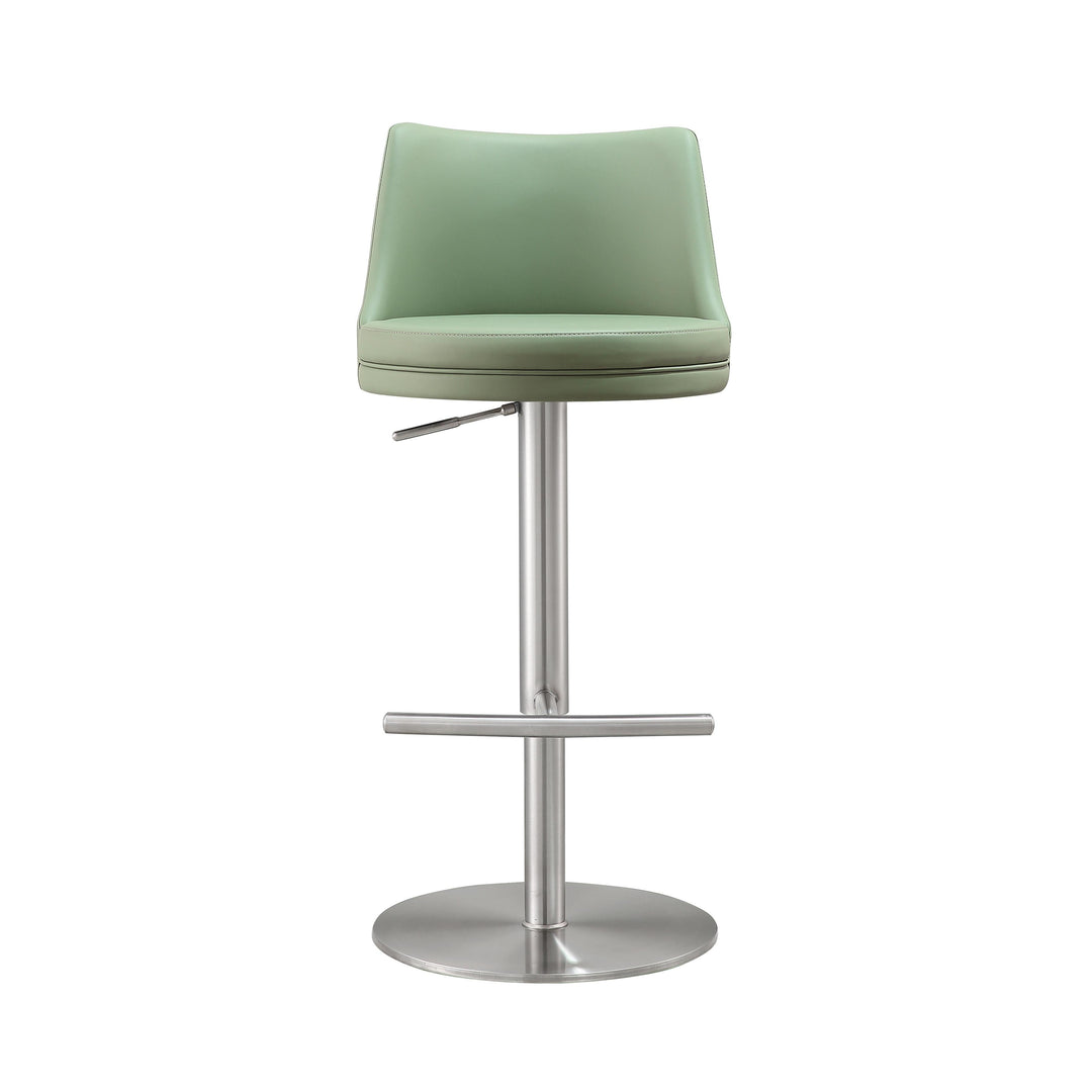 TOV Furniture Reagan Sea Foam Green and Silver Adjustable Stool OTTOMANS, POUFS, + STOOLS