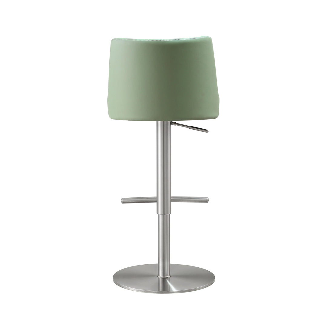 TOV Furniture Reagan Sea Foam Green and Silver Adjustable Stool OTTOMANS, POUFS, + STOOLS