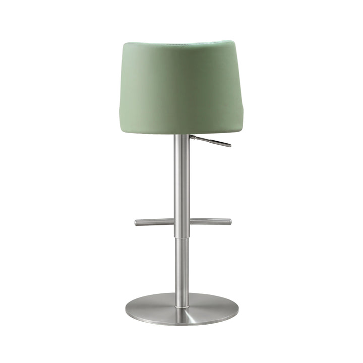 TOV Furniture Reagan Sea Foam Green and Silver Adjustable Stool OTTOMANS, POUFS, + STOOLS