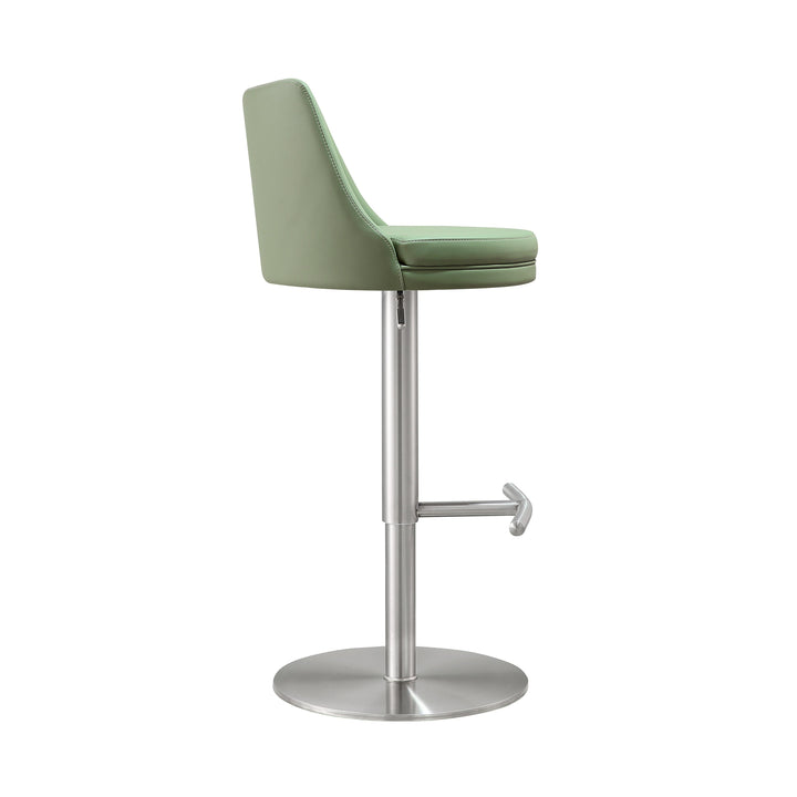 TOV Furniture Reagan Sea Foam Green and Silver Adjustable Stool OTTOMANS, POUFS, + STOOLS