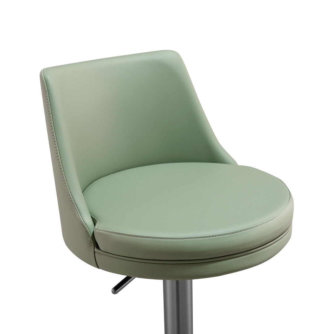 TOV Furniture Reagan Sea Foam Green and Silver Adjustable Stool OTTOMANS, POUFS, + STOOLS