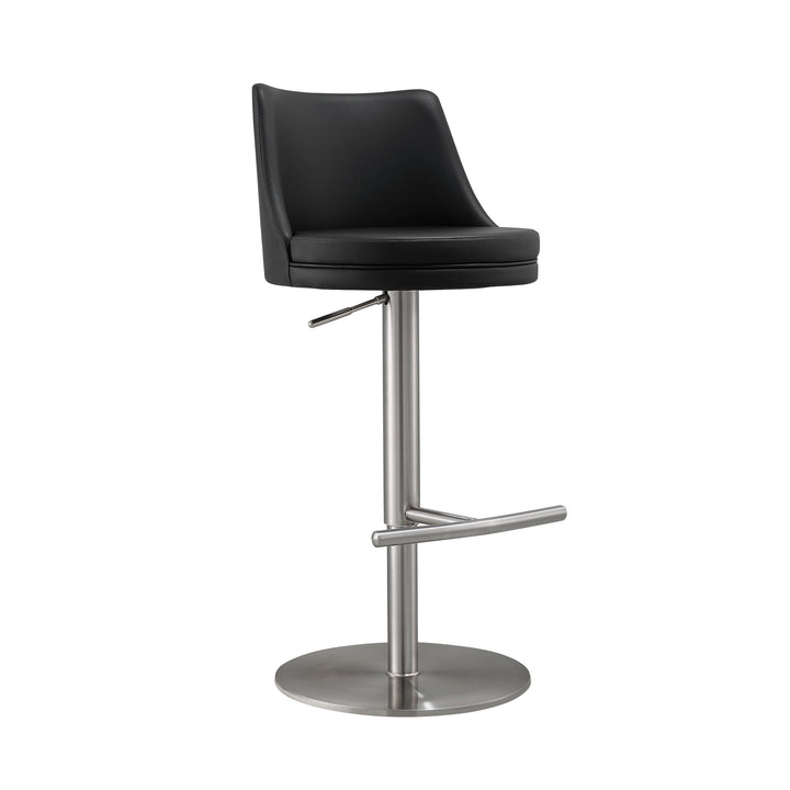 American Home Furniture | TOV Furniture - Reagan Black and Silver Adjustable Stool