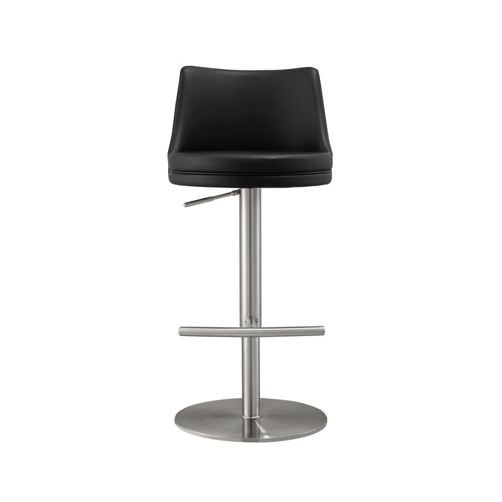 TOV Furniture Reagan Black and Silver Adjustable Stool OTTOMANS, POUFS, + STOOLS