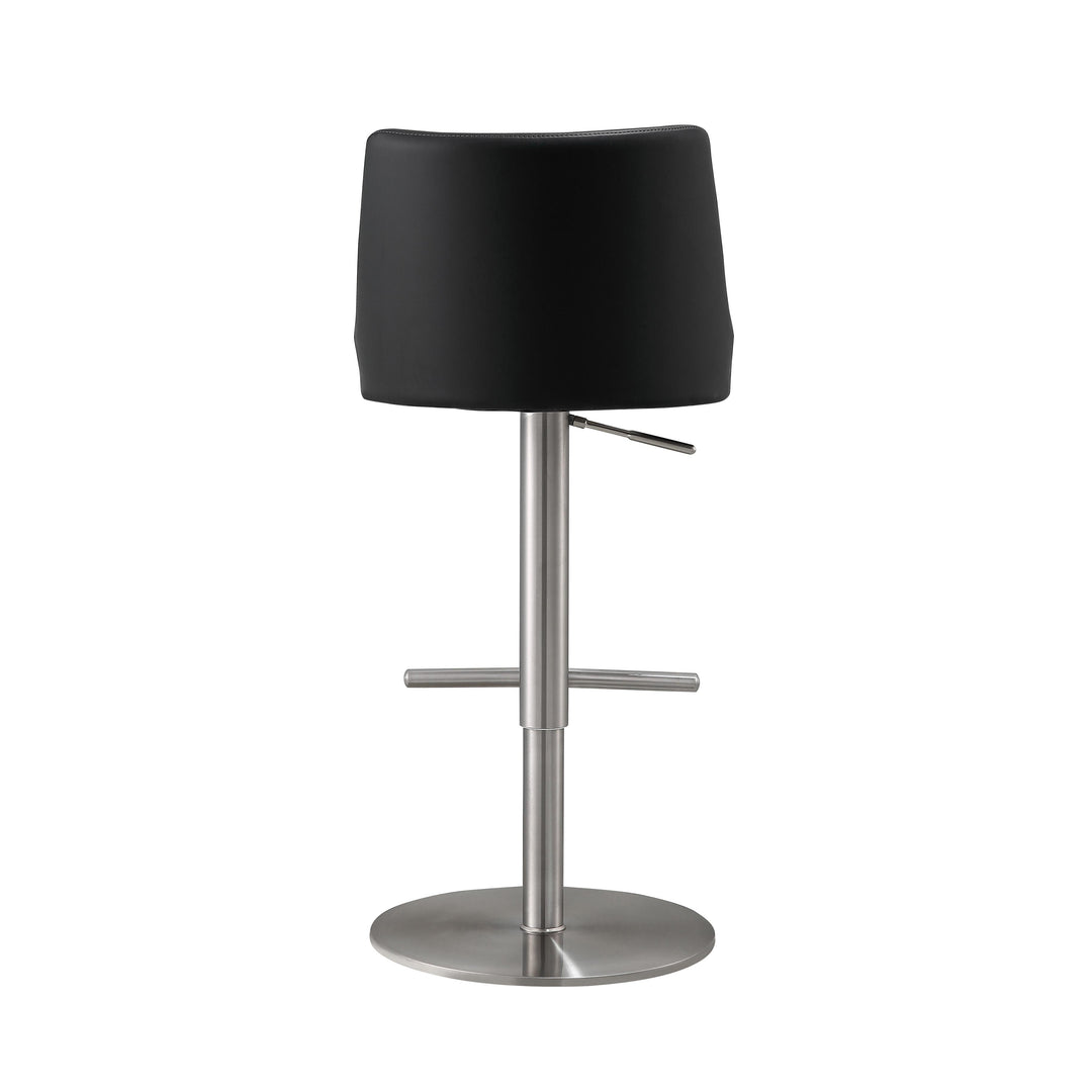 TOV Furniture Reagan Black and Silver Adjustable Stool OTTOMANS, POUFS, + STOOLS