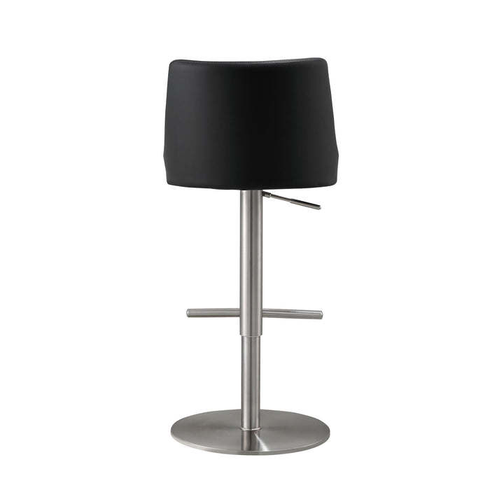 TOV Furniture Reagan Black and Silver Adjustable Stool OTTOMANS, POUFS, + STOOLS