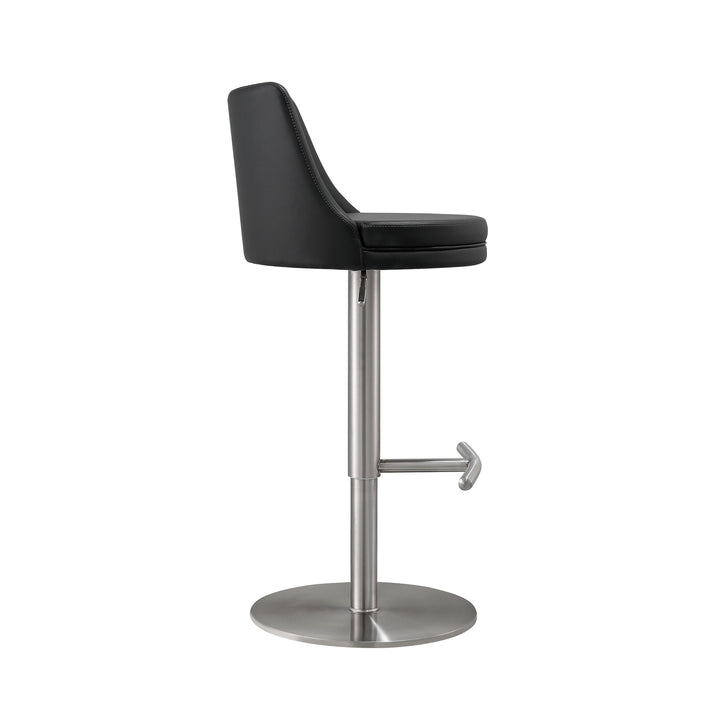 TOV Furniture Reagan Black and Silver Adjustable Stool OTTOMANS, POUFS, + STOOLS