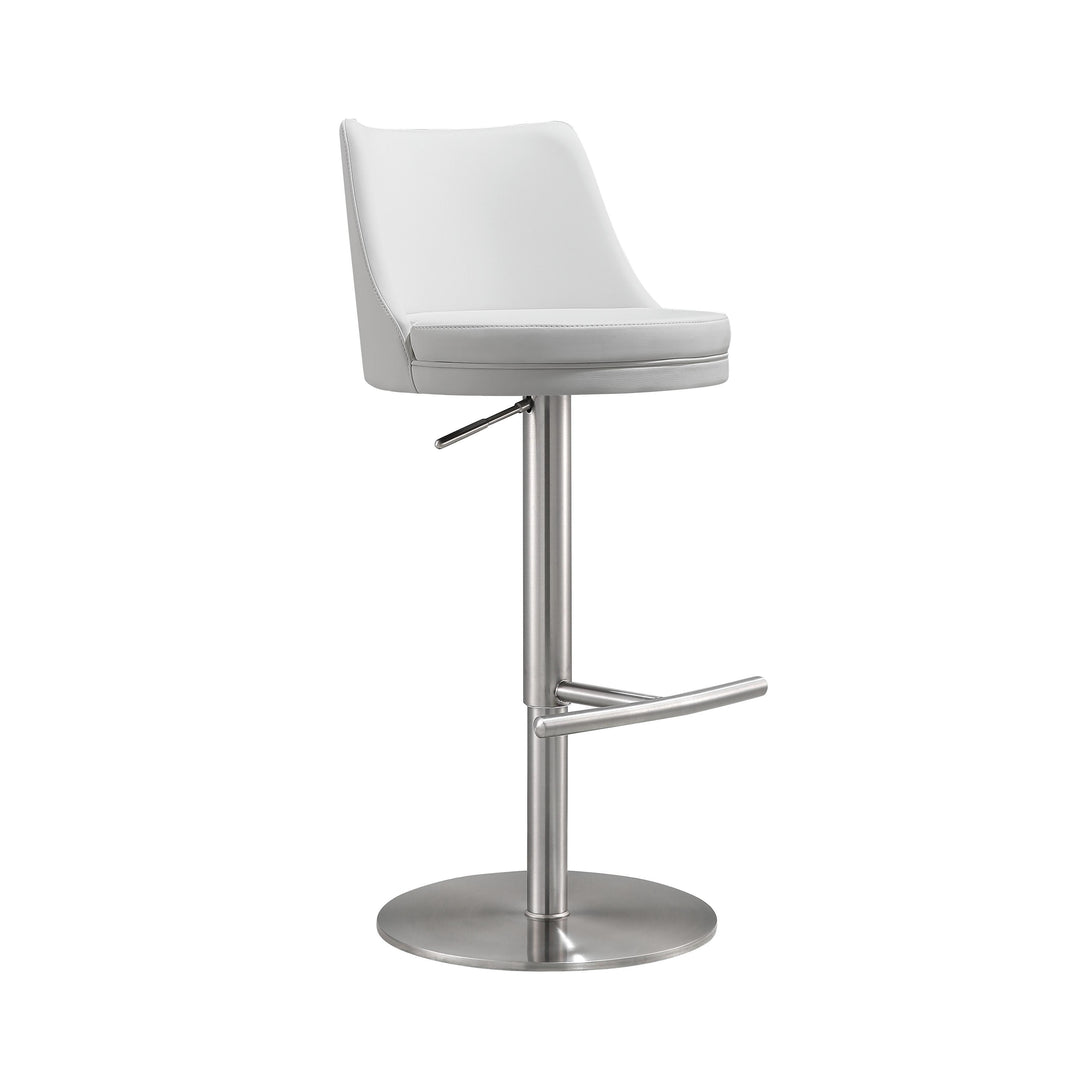 American Home Furniture | TOV Furniture - Reagan White and Silver Adjustable Stool