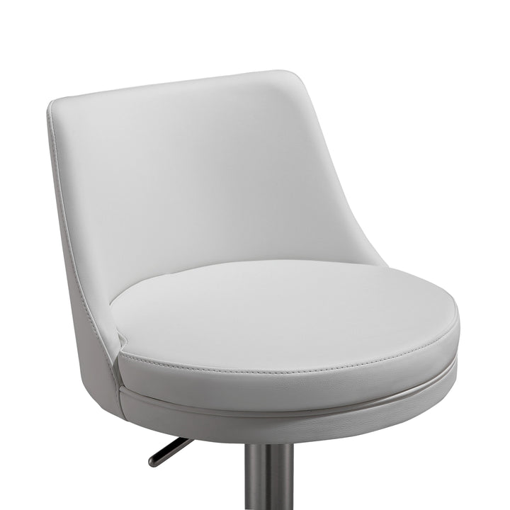 American Home Furniture | TOV Furniture - Reagan White and Silver Adjustable Stool