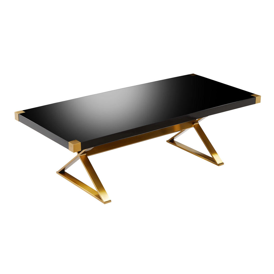 American Home Furniture | TOV Furniture - Adeline Black Lacquer Dining Table