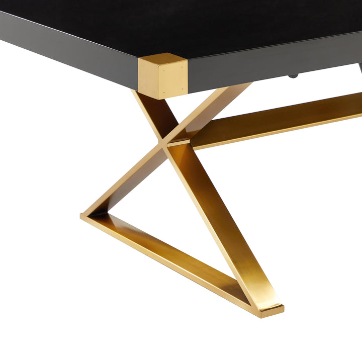 American Home Furniture | TOV Furniture - Adeline Black Lacquer Dining Table