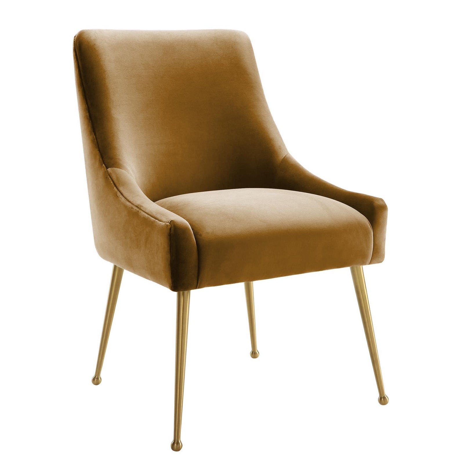 TOV Furniture Beatrix Cognac Velvet Side Chair DINING CHAIRS