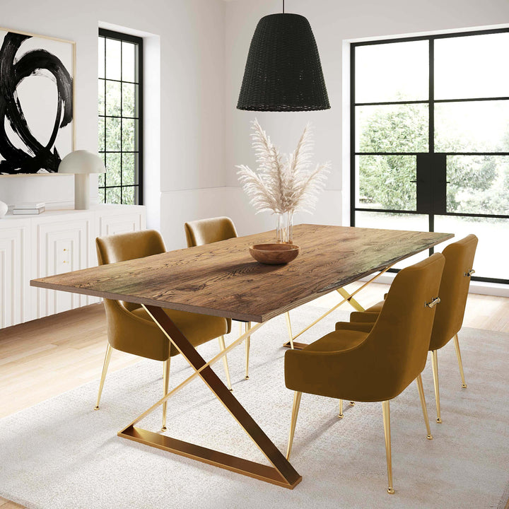 TOV Furniture Beatrix Cognac Velvet Side Chair DINING CHAIRS