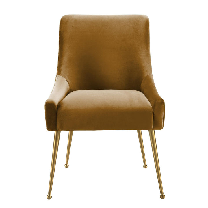 TOV Furniture Beatrix Cognac Velvet Side Chair DINING CHAIRS