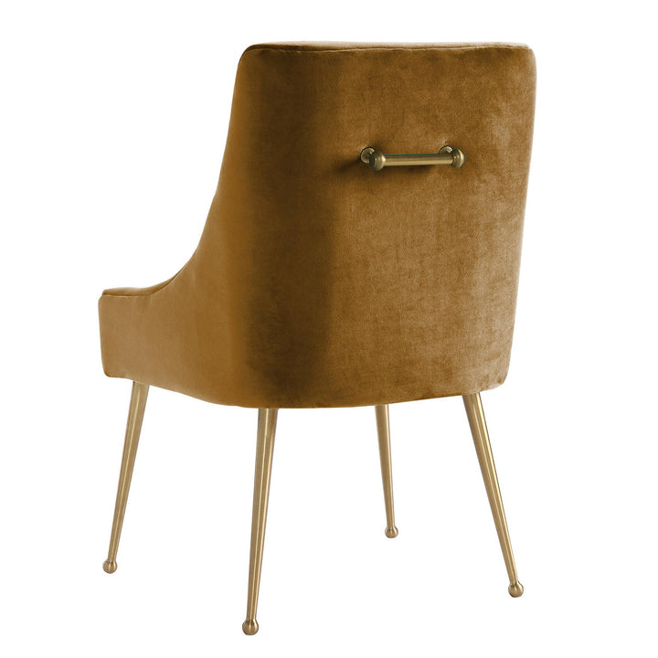 TOV Furniture Beatrix Cognac Velvet Side Chair DINING CHAIRS
