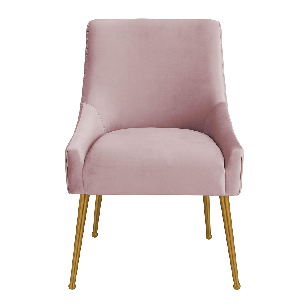 TOV Furniture Beatrix Pleated Mauve Velvet Side Chair DINING CHAIRS