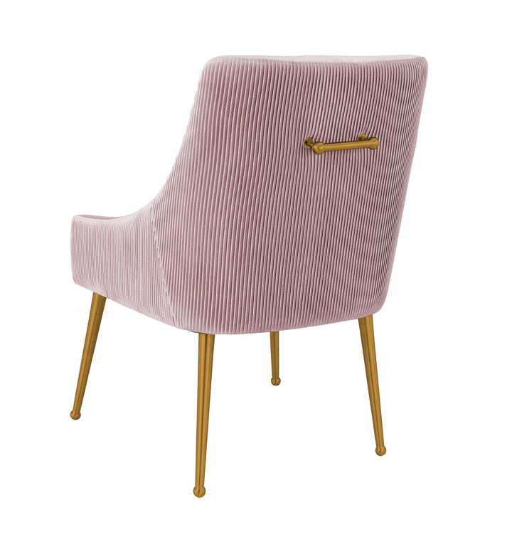 TOV Furniture Beatrix Pleated Mauve Velvet Side Chair DINING CHAIRS