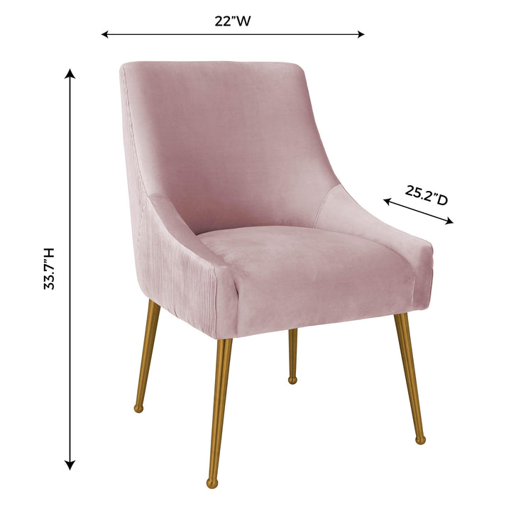 TOV Furniture Beatrix Pleated Mauve Velvet Side Chair DINING CHAIRS