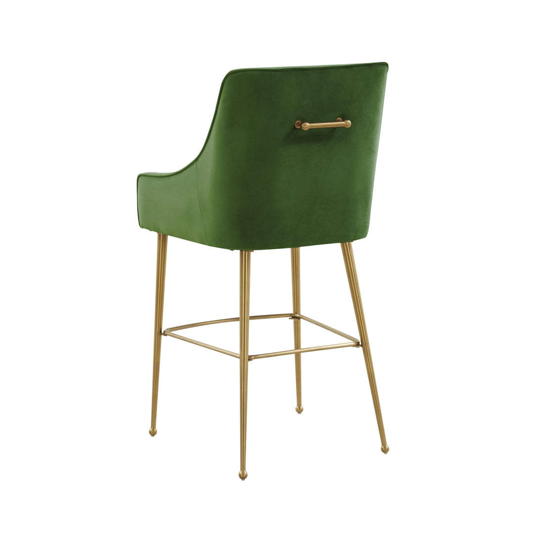 American Home Furniture | TOV Furniture - Beatrix Green Velvet Counter Stool - Gold Legs