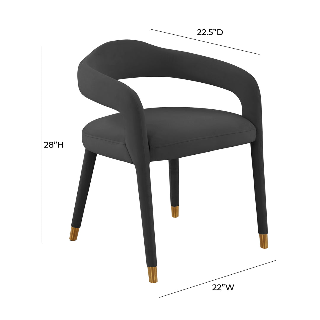 American Home Furniture | TOV Furniture - Lucia Black Velvet Dining Chair