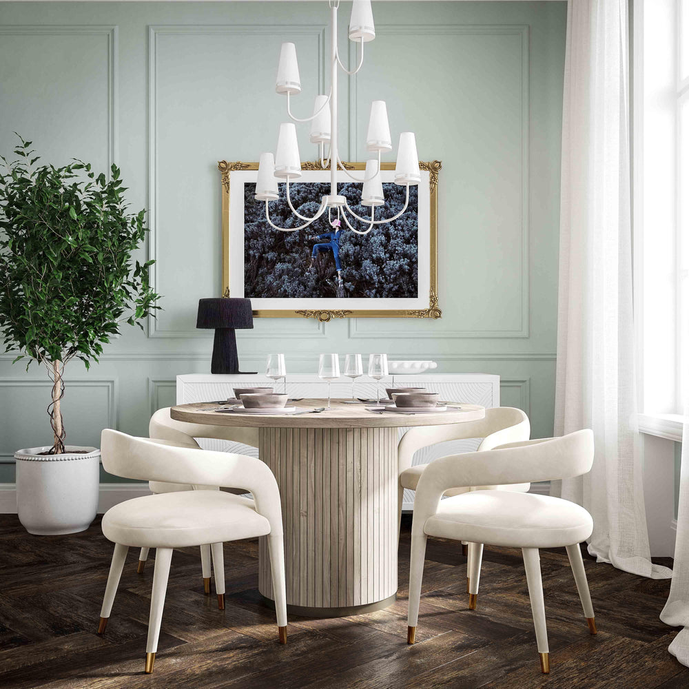 American Home Furniture | TOV Furniture - Lucia Cream Velvet Dining Chair