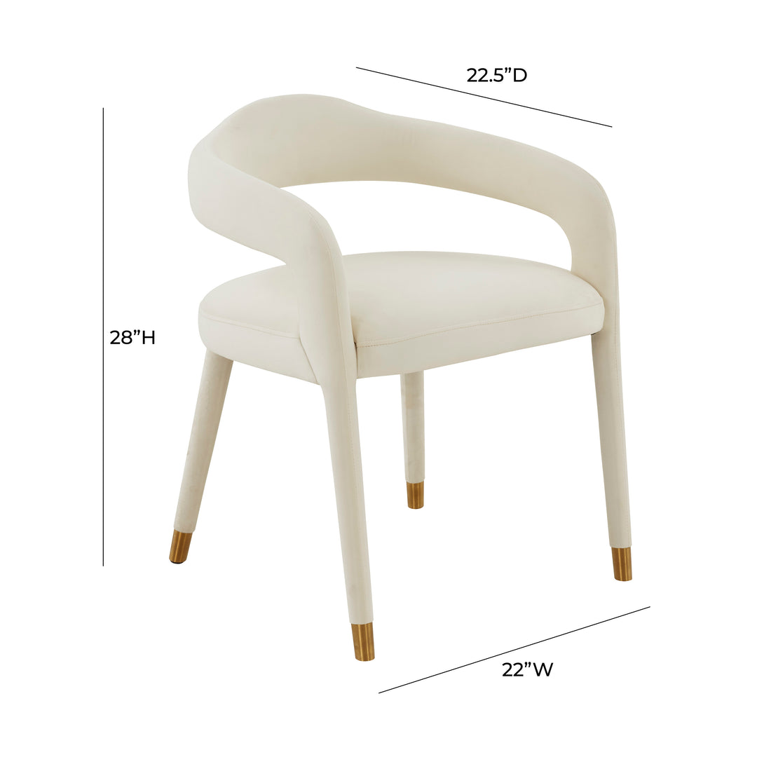American Home Furniture | TOV Furniture - Lucia Cream Velvet Dining Chair