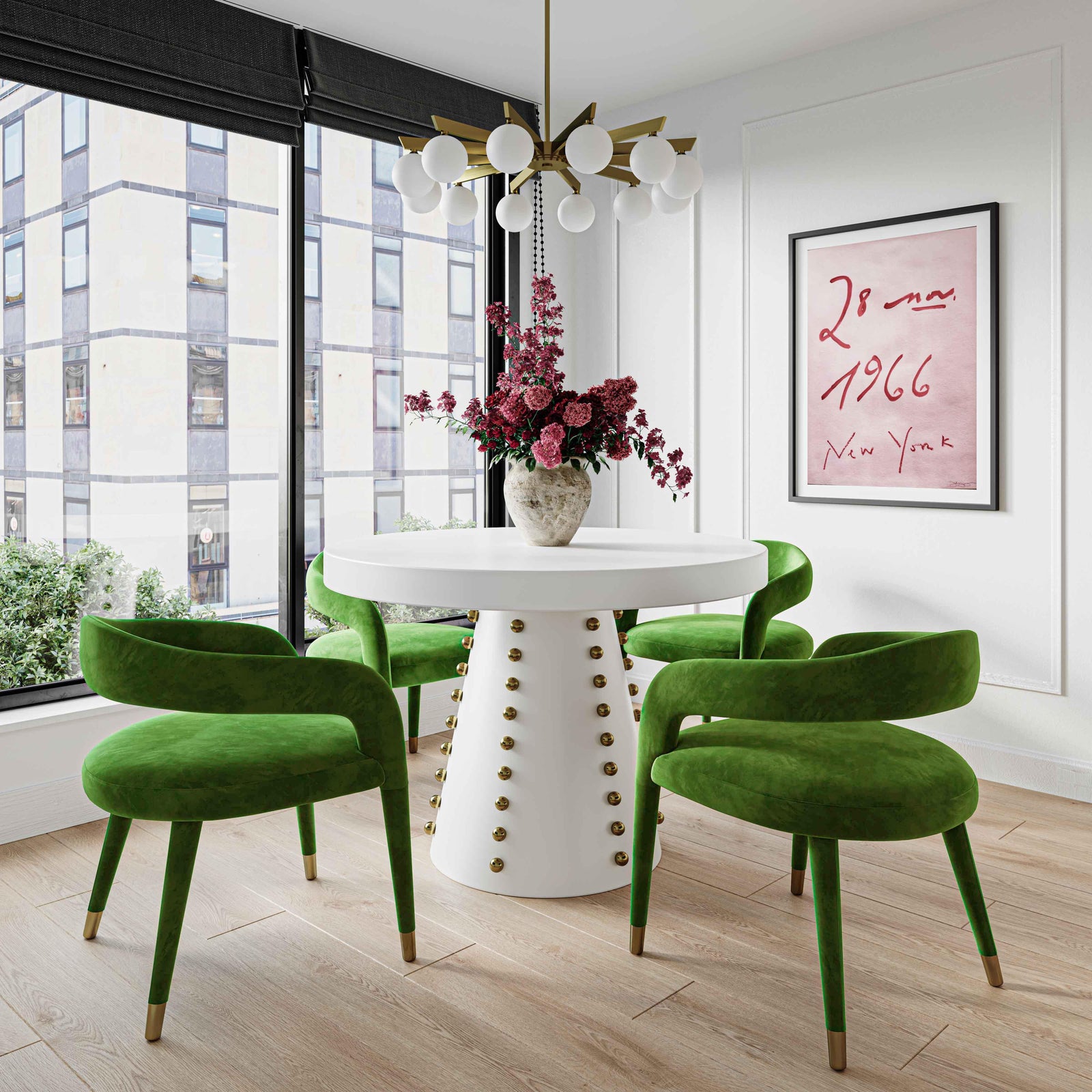 TOV Furniture Lucia Green Velvet Dining Chair - Set of 2 DINING CHAIRS