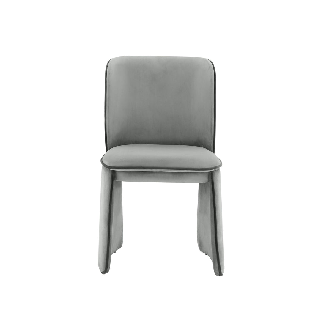 TOV Furniture Kinsley Grey Velvet Dining Chair - Set of 2 DINING CHAIRS
