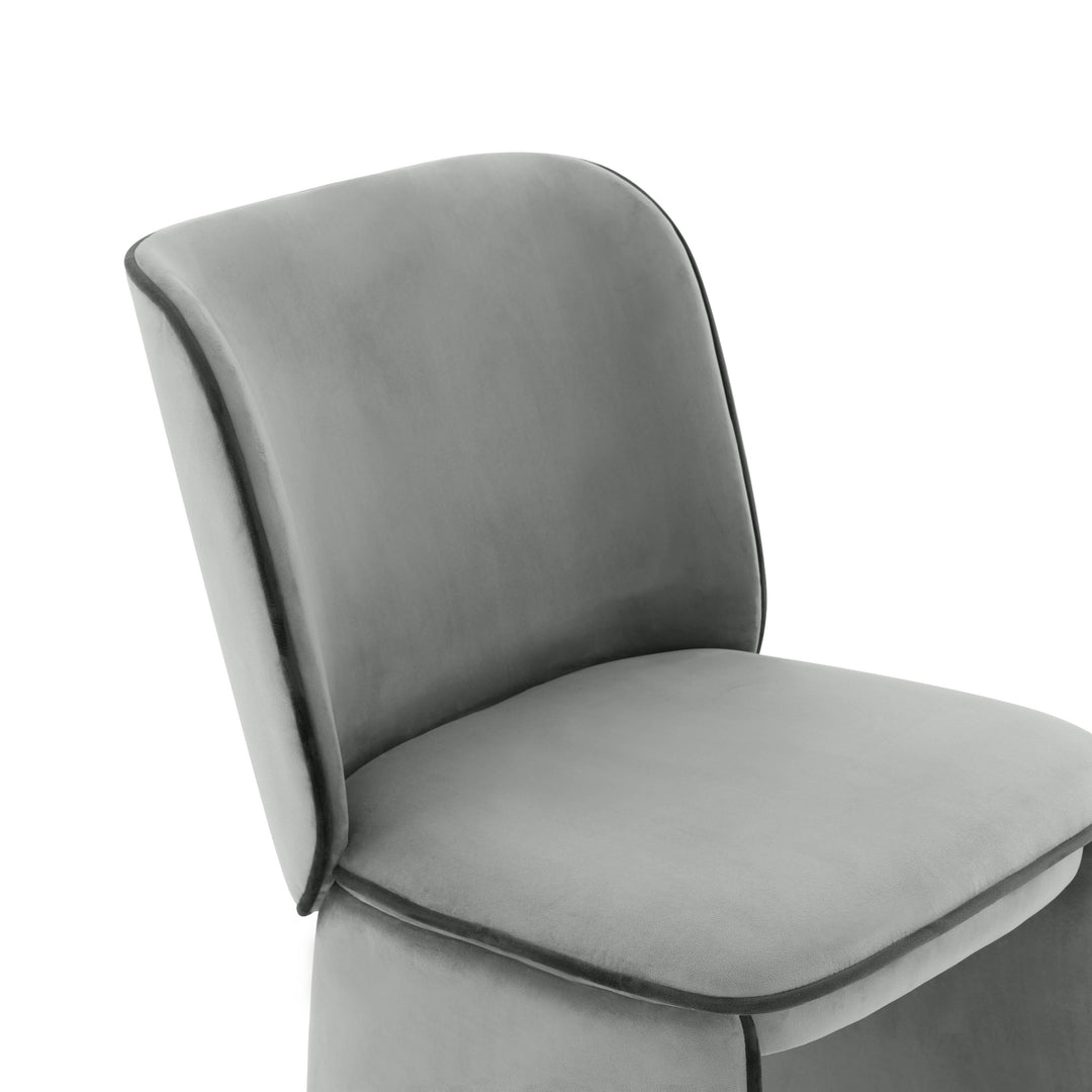 American Home Furniture | TOV Furniture - Kinsley Grey Velvet Dining Chair