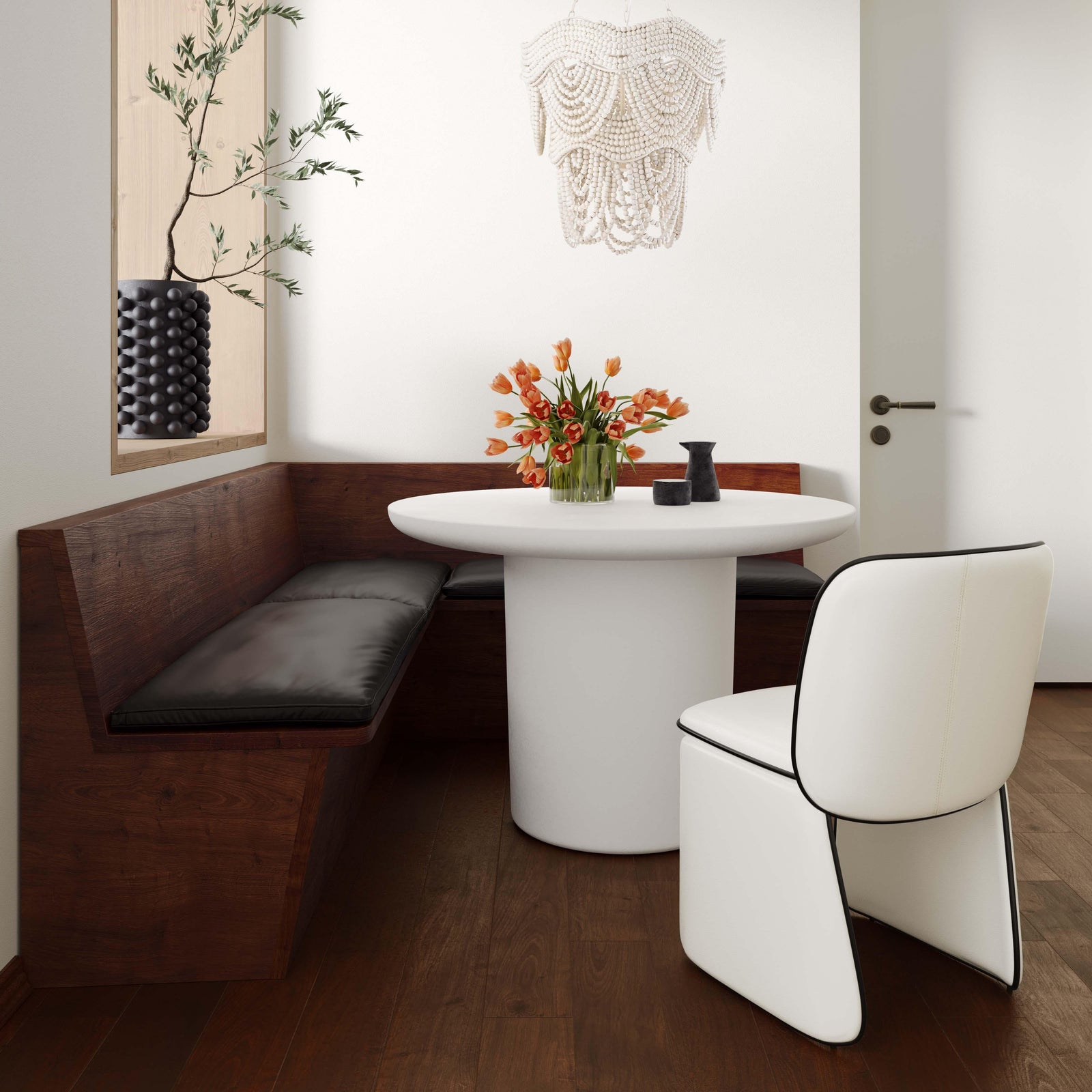 TOV Furniture Kinsley Cream Vegan Leather Dining Chair - Set of 2 DINING CHAIRS