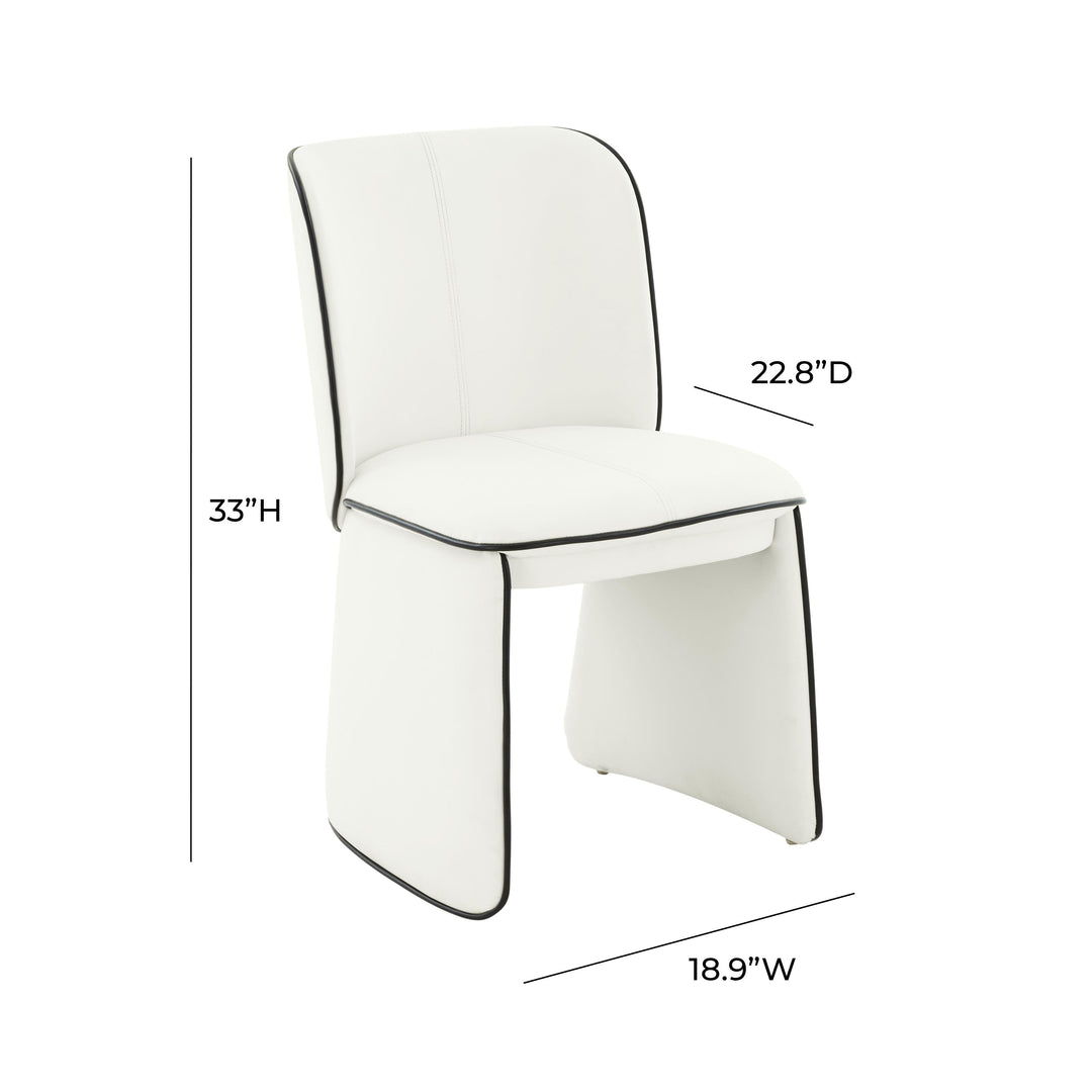 TOV Furniture Kinsley Cream Vegan Leather Dining Chair - Set of 2 DINING CHAIRS