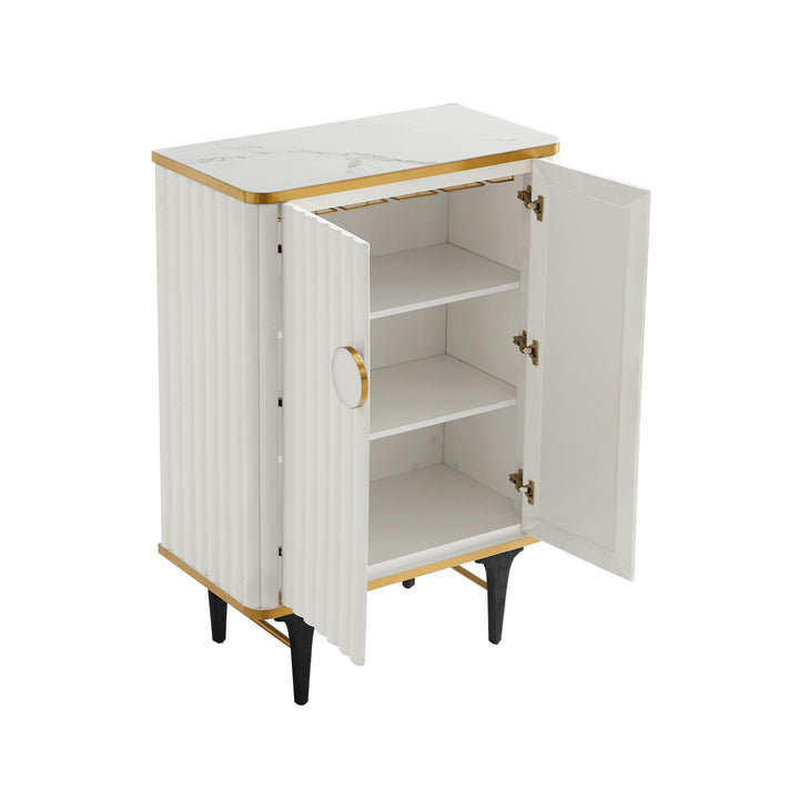 American Home Furniture | TOV Furniture - Cordoba Cream Velvet Bar Cabinet