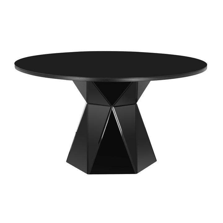 American Home Furniture | TOV Furniture - Iris Black Glass Dining Table