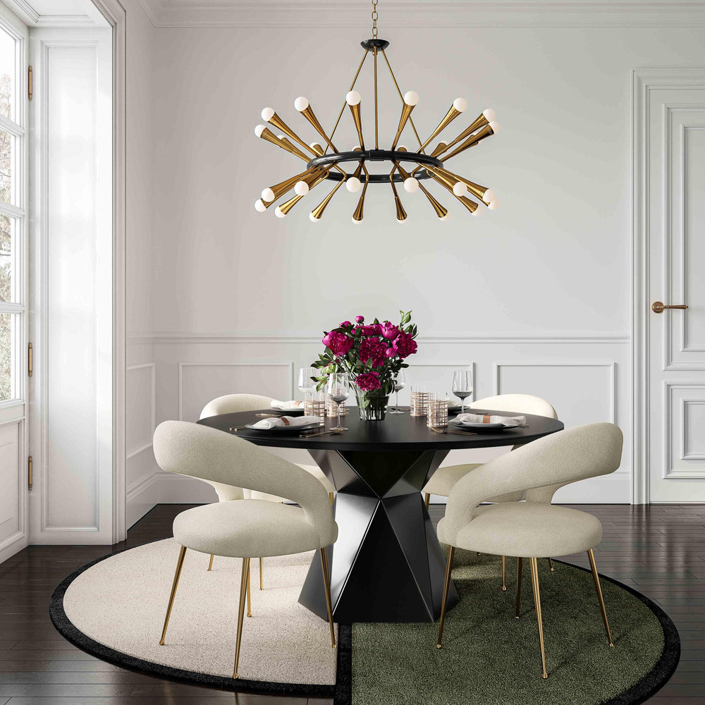 American Home Furniture | TOV Furniture - Iris Black Glass Dining Table