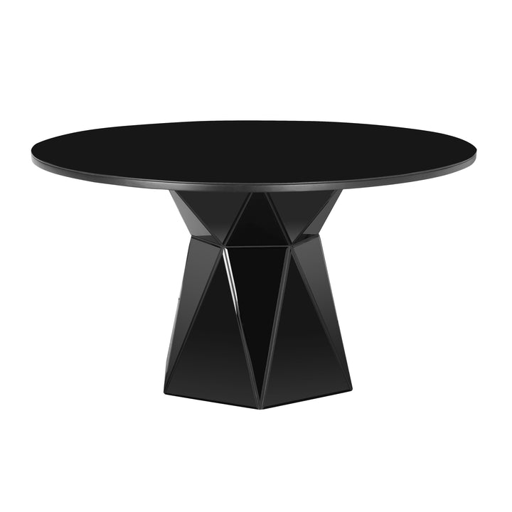 American Home Furniture | TOV Furniture - Iris Black Glass Dining Table