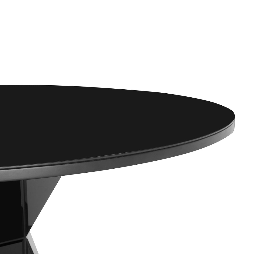 American Home Furniture | TOV Furniture - Iris Black Glass Dining Table