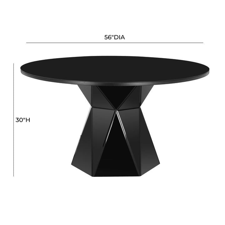 American Home Furniture | TOV Furniture - Iris Black Glass Dining Table