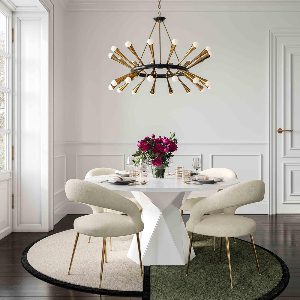 American Home Furniture | TOV Furniture - Iris White Glass Dining Table