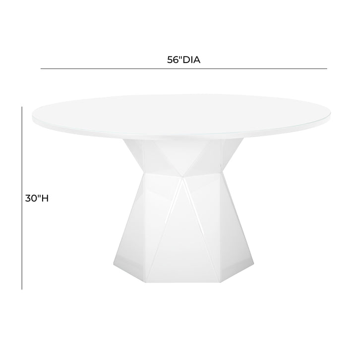 American Home Furniture | TOV Furniture - Iris White Glass Dining Table