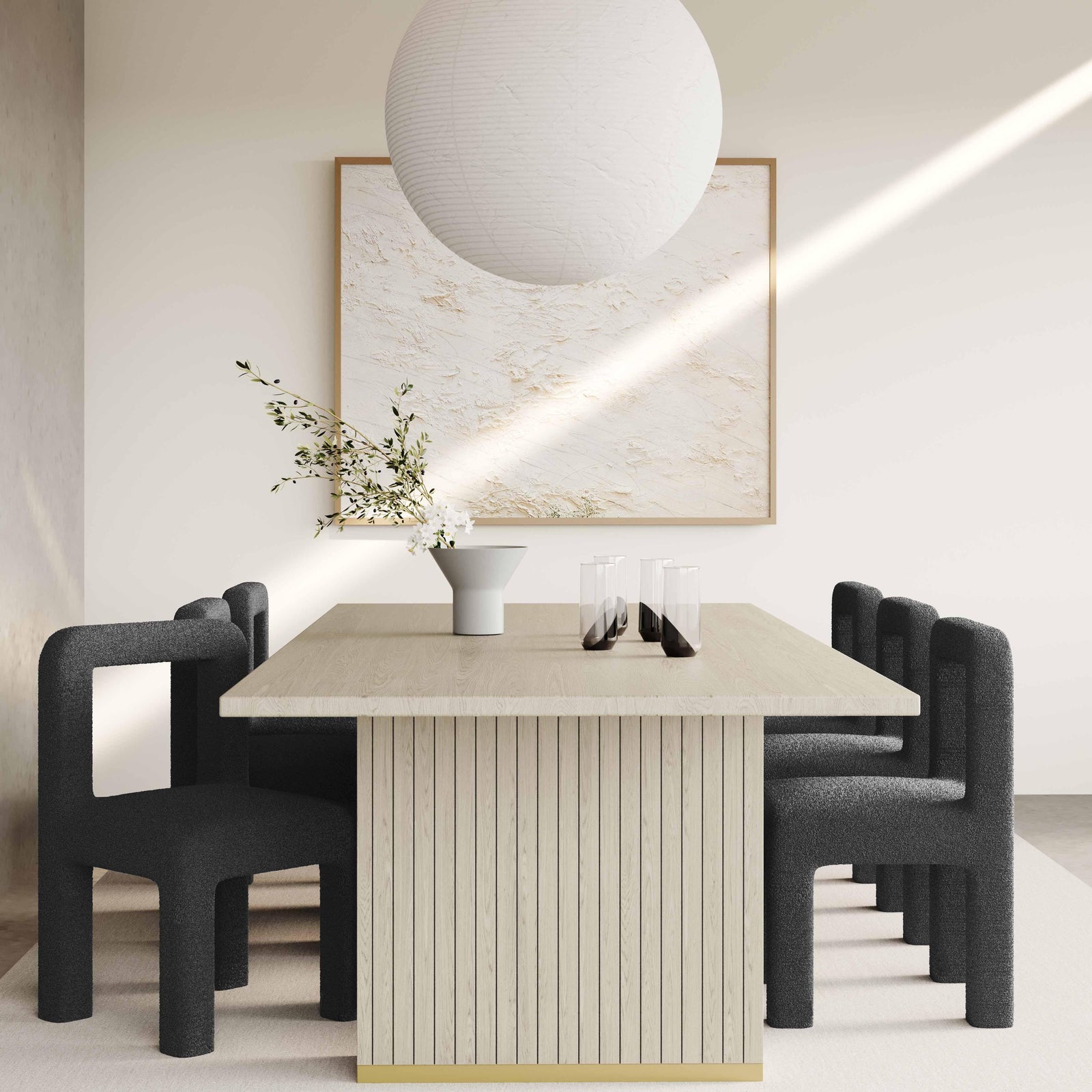 TOV Furniture Hazel Black Boucle Dining Chair - Set of 2 DINING CHAIRS