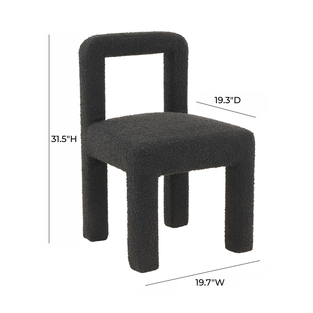American Home Furniture | TOV Furniture - Hazel Black Boucle Dining Chair