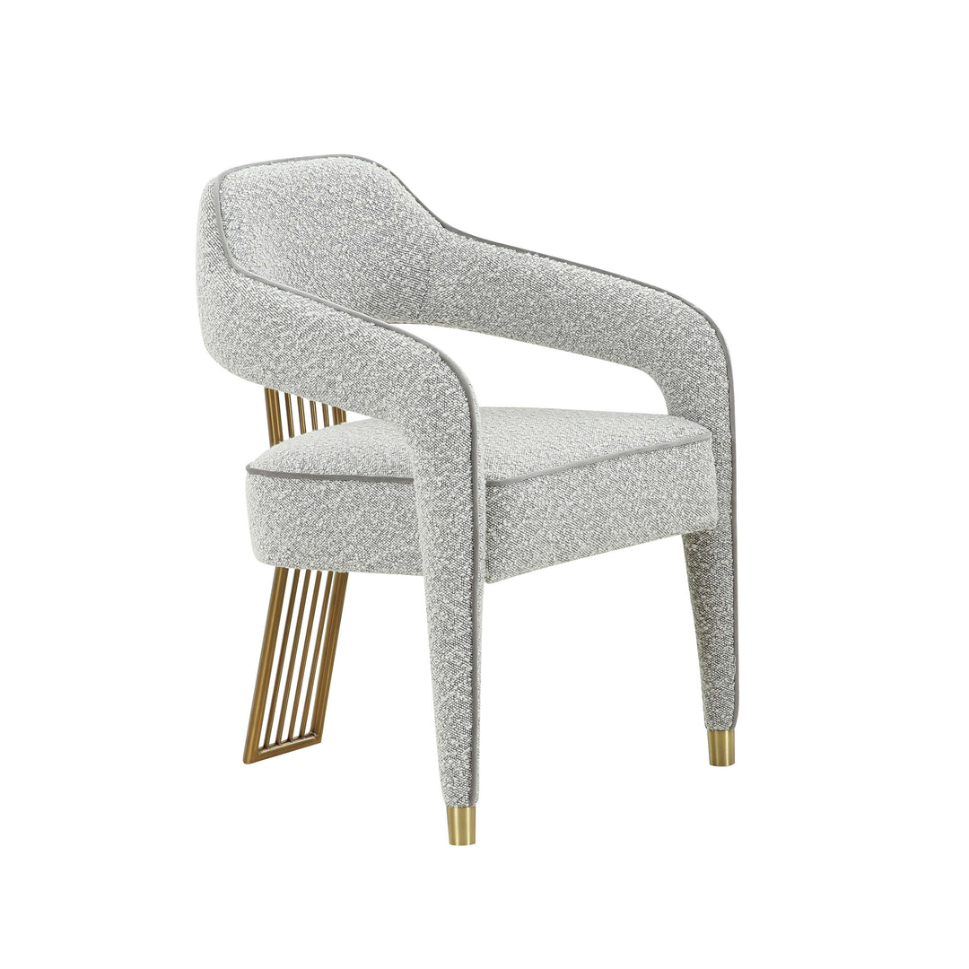 American Home Furniture | TOV Furniture - Corralis Speckled Grey Boucle Dining Chair