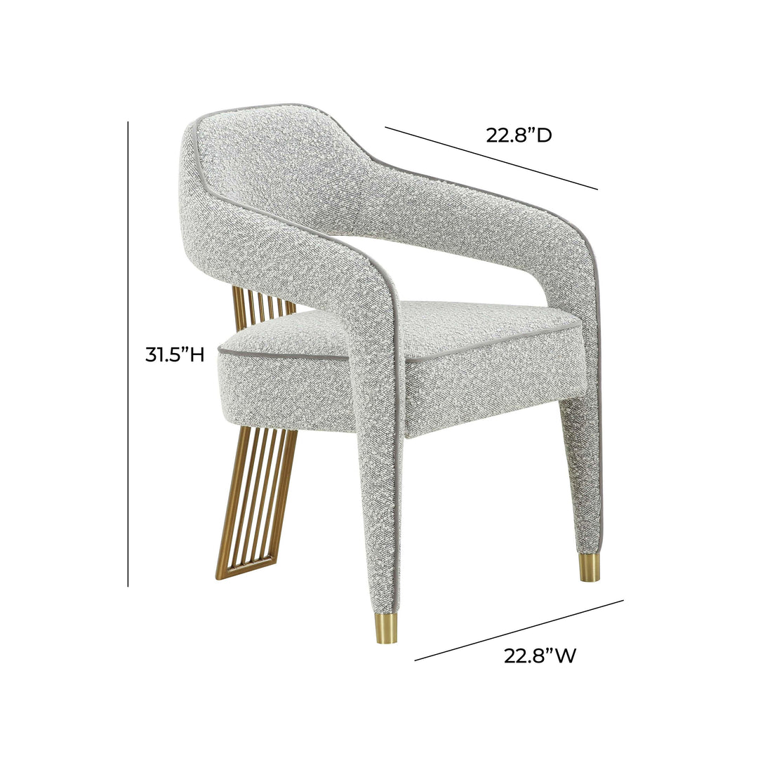 TOV Furniture Corralis Speckled Grey Boucle Dining Chair - Set of 2 DINING CHAIRS